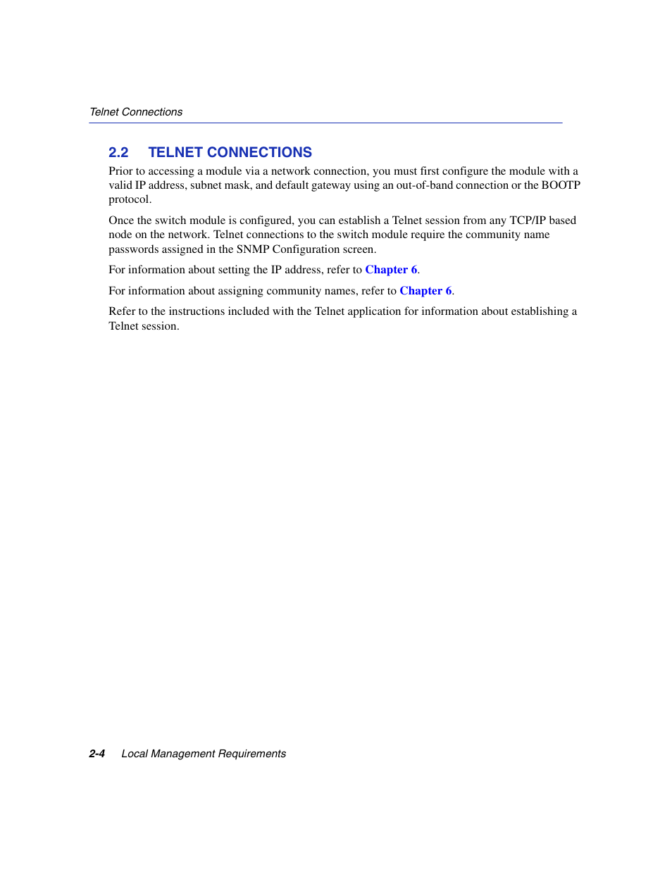 2 telnet connections, Telnet connections -4, Section 2.2 | Enterasys Networks 5H1XX User Manual | Page 28 / 144