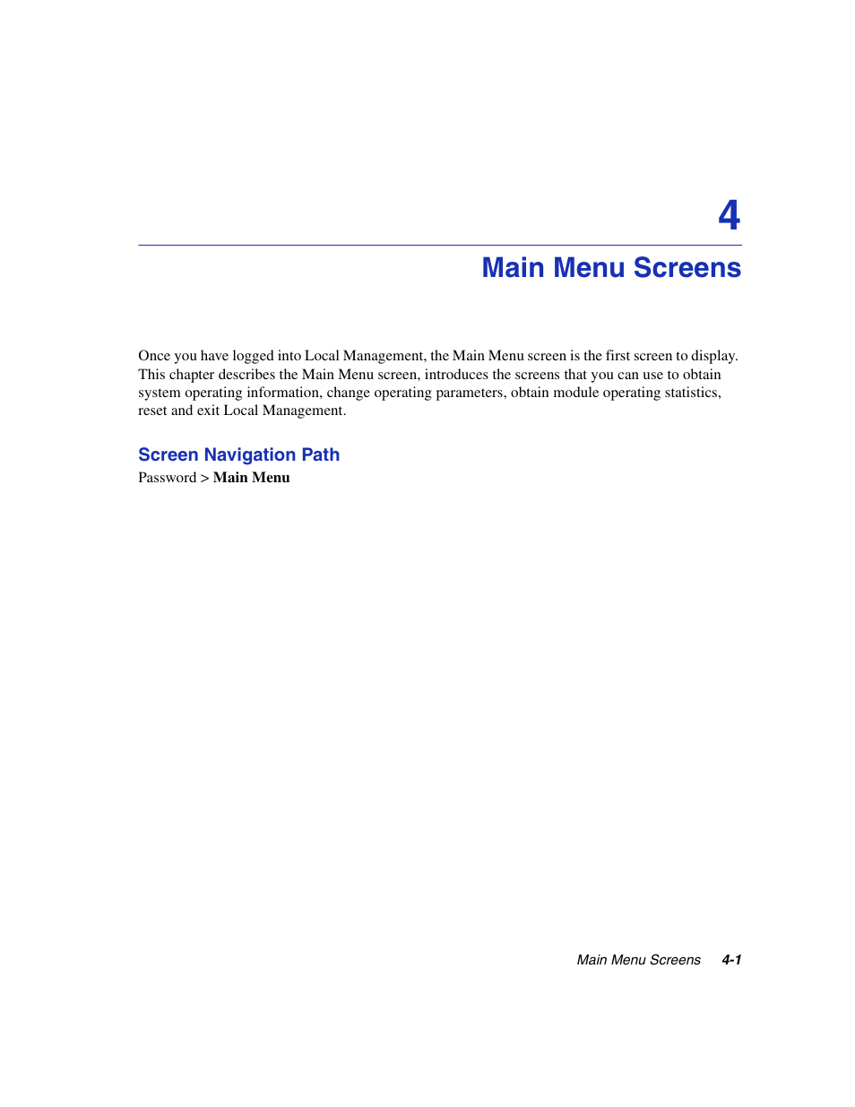 Main menu screens | Enterasys Networks 5H1XX User Manual | Page 35 / 144