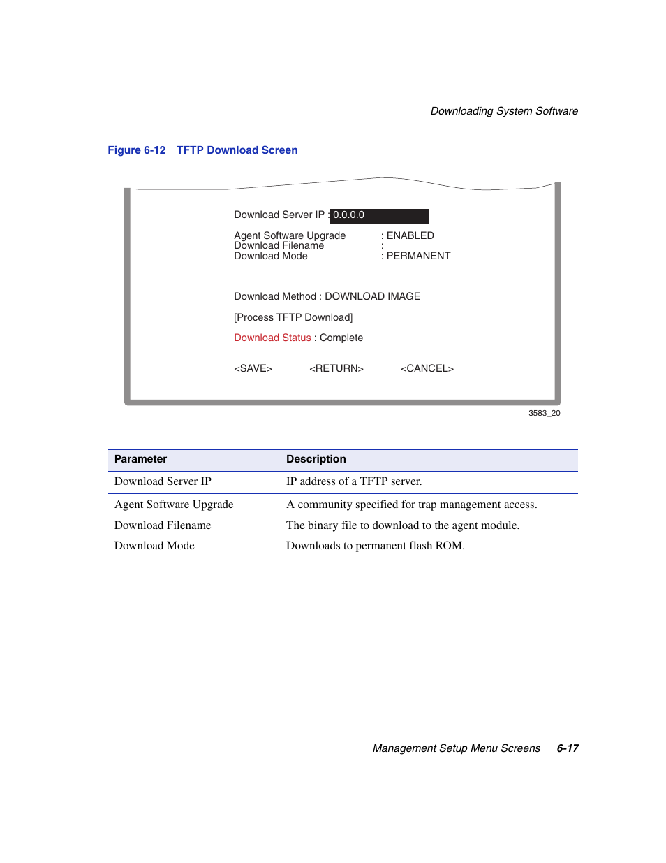 Tftp download screen | Enterasys Networks 5H1XX User Manual | Page 59 / 144