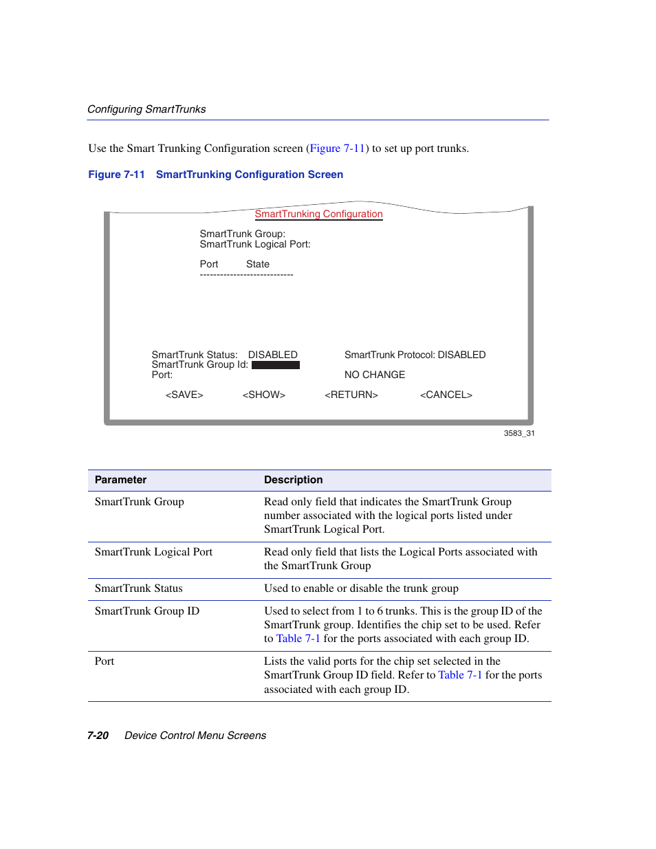 Smarttrunking configuration screen | Enterasys Networks 5H1XX User Manual | Page 80 / 144