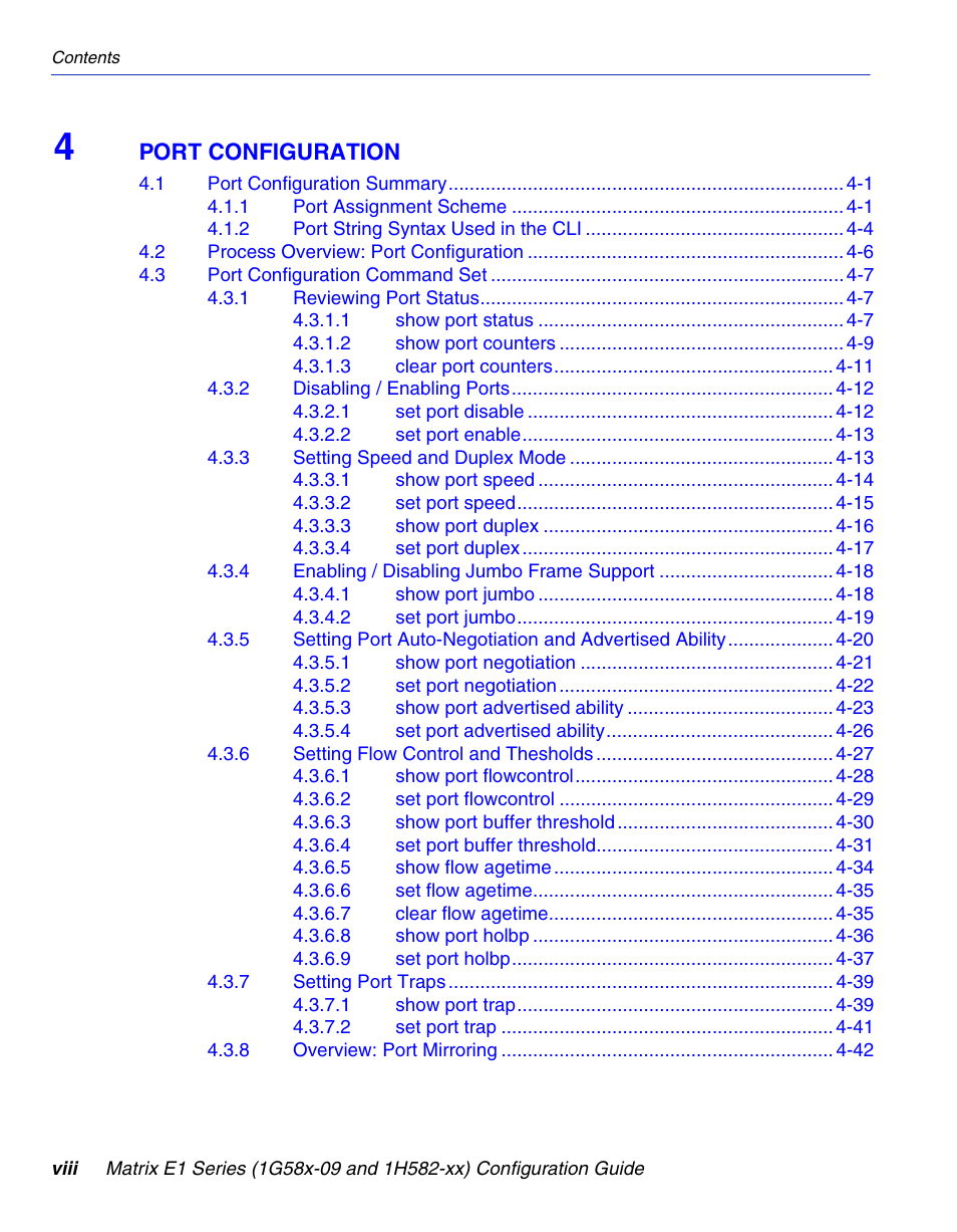 Port configuration | Enterasys Networks 1G58x-09 User Manual | Page 10 / 808