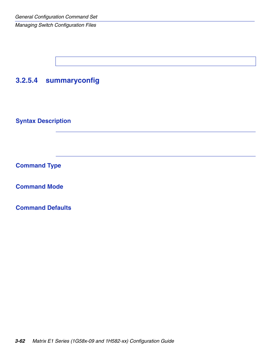 4 summaryconfig, Summaryconfig -62, Section 3.2.5.4 | Enterasys Networks 1G58x-09 User Manual | Page 110 / 808