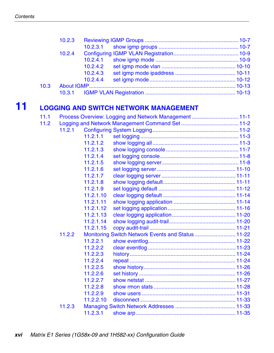 Logging and switch network management | Enterasys Networks 1G58x-09 User Manual | Page 18 / 808