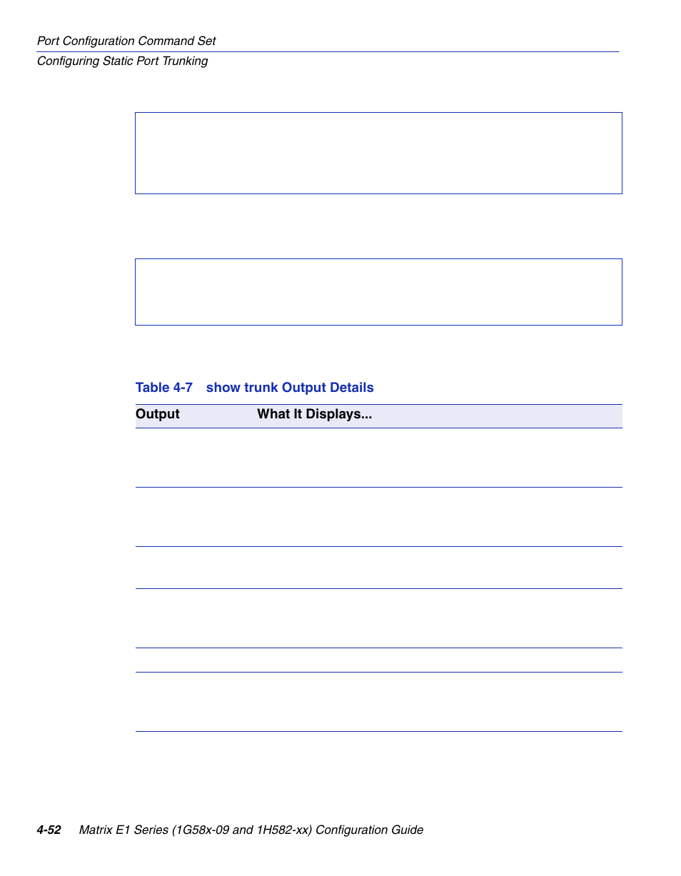 Show trunk output details | Enterasys Networks 1G58x-09 User Manual | Page 198 / 808