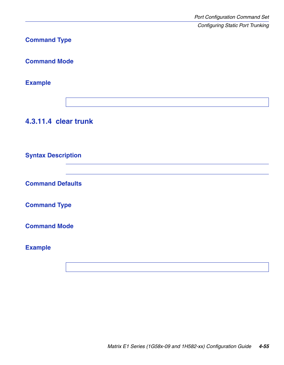 4 clear trunk, Clear trunk -55, Section 4.3.11.4 | Enterasys Networks 1G58x-09 User Manual | Page 201 / 808