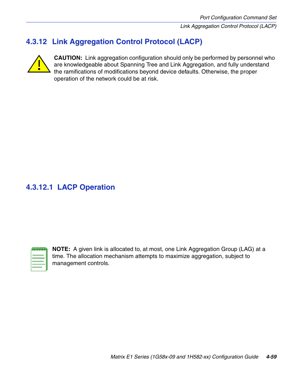 12 link aggregation control protocol (lacp), 1 lacp operation, Lacp operation -59 | Enterasys Networks 1G58x-09 User Manual | Page 205 / 808