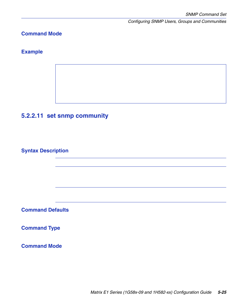 11 set snmp community, Set snmp community -25, Mmunity | Section 5.2.2.11 | Enterasys Networks 1G58x-09 User Manual | Page 247 / 808