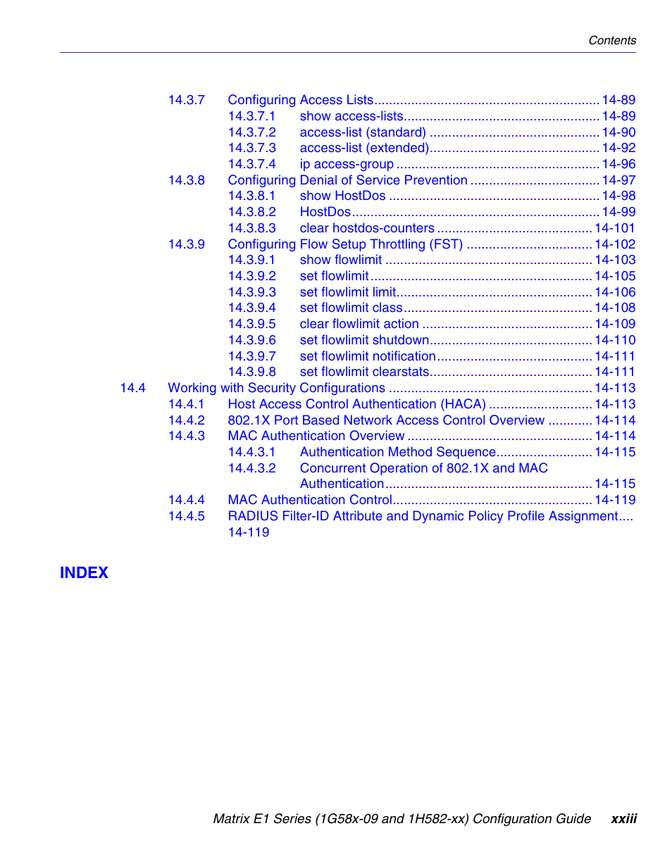 Index | Enterasys Networks 1G58x-09 User Manual | Page 25 / 808