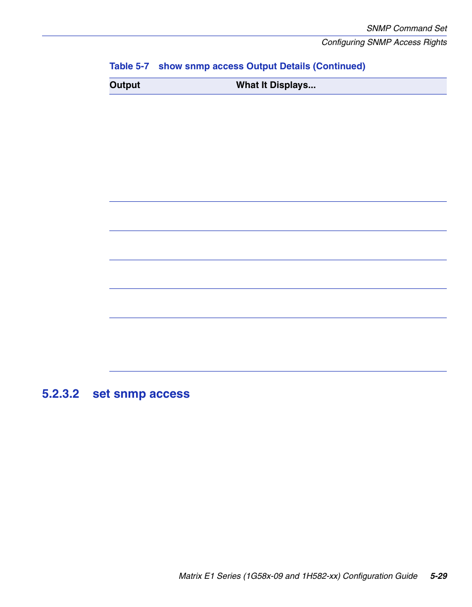 2 set snmp access, Set snmp access -29, Section 5.2.3.2 | Enterasys Networks 1G58x-09 User Manual | Page 251 / 808