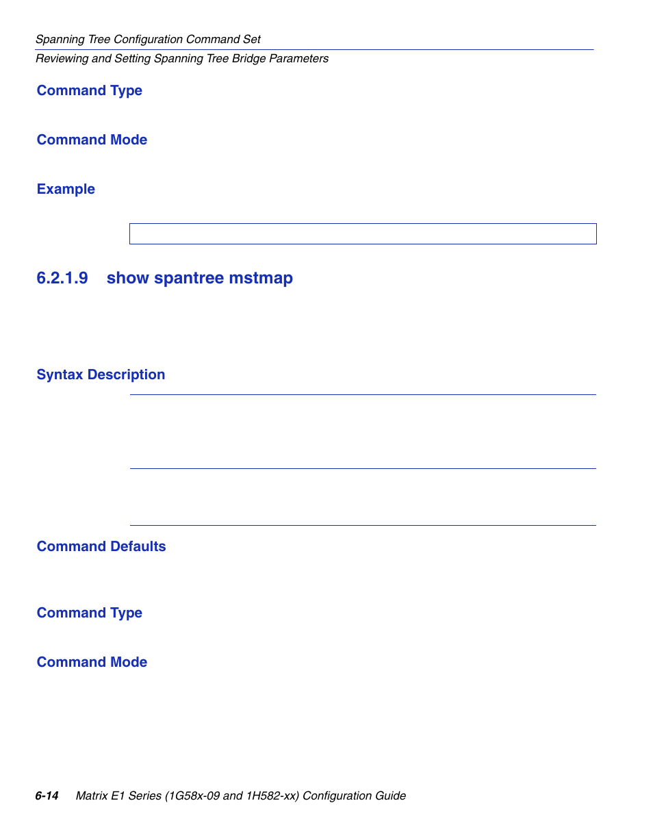 9 show spantree mstmap, Show spantree mstmap -14, Section 6.2.1.9 | Enterasys Networks 1G58x-09 User Manual | Page 300 / 808