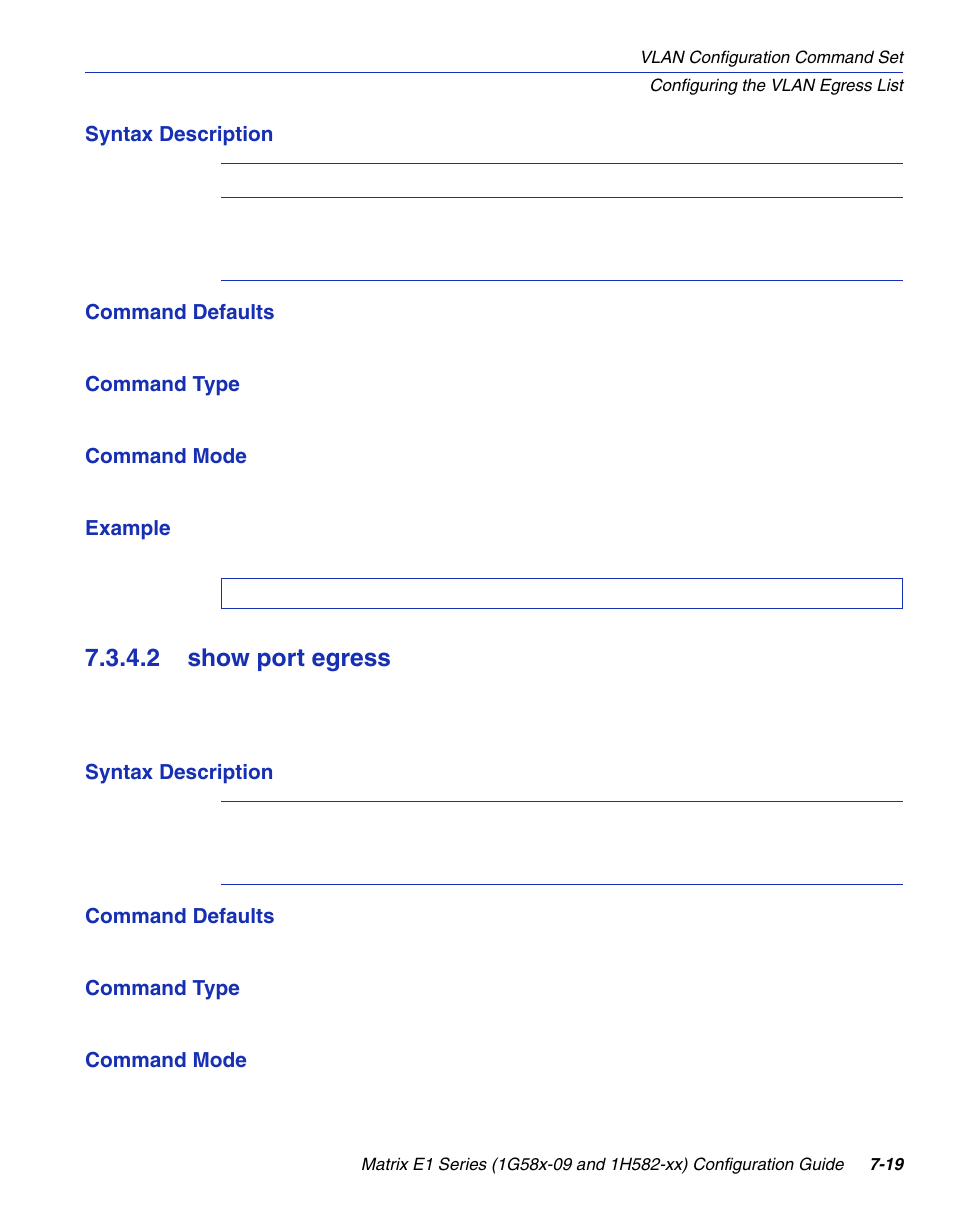 2 show port egress, Show port egress -19, Section 7.3.4.2 | Enterasys Networks 1G58x-09 User Manual | Page 361 / 808