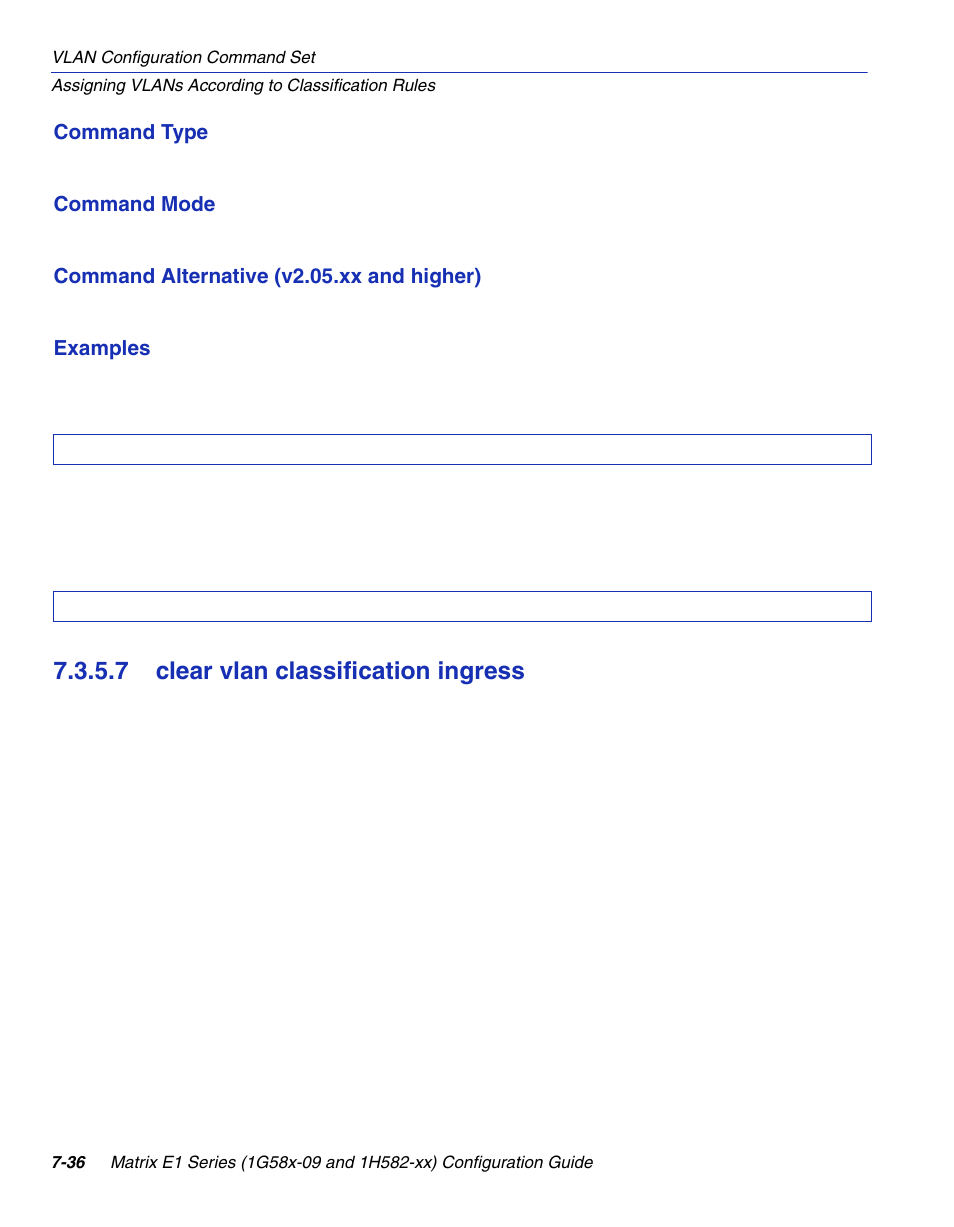 7 clear vlan classification ingress, Clear vlan classification ingress -36, Section 7.3.5.7 | Enterasys Networks 1G58x-09 User Manual | Page 378 / 808