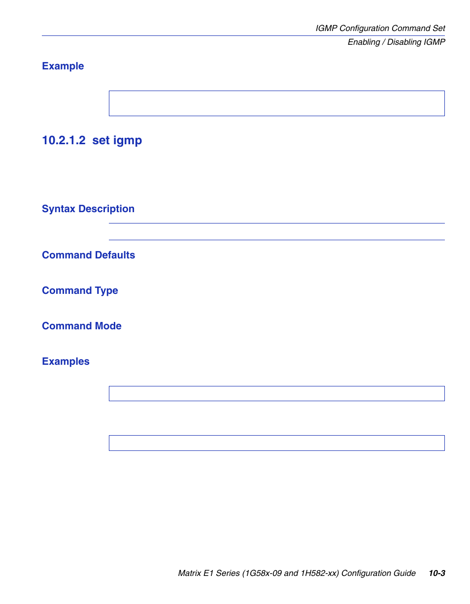 2 set igmp, Set igmp -3, Set igmp | Section 10.2.1.2 | Enterasys Networks 1G58x-09 User Manual | Page 459 / 808