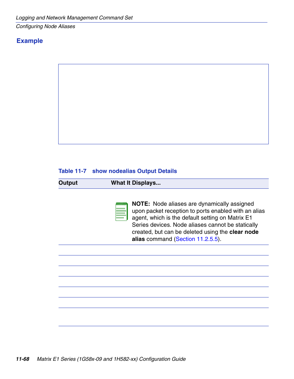 Show nodealias output details | Enterasys Networks 1G58x-09 User Manual | Page 538 / 808