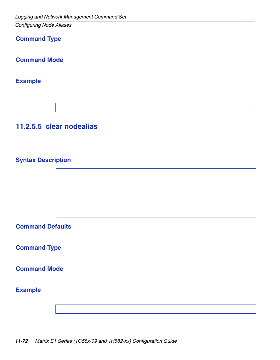 5 clear nodealias, Clear nodealias -72, Section 11.2.5.5 | Ribed in | Enterasys Networks 1G58x-09 User Manual | Page 542 / 808