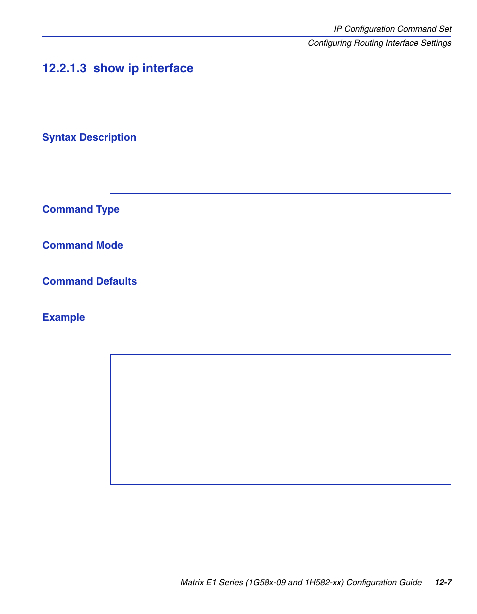 3 show ip interface, Show ip interface -7, Section 12.2.1.3 | Enterasys Networks 1G58x-09 User Manual | Page 563 / 808