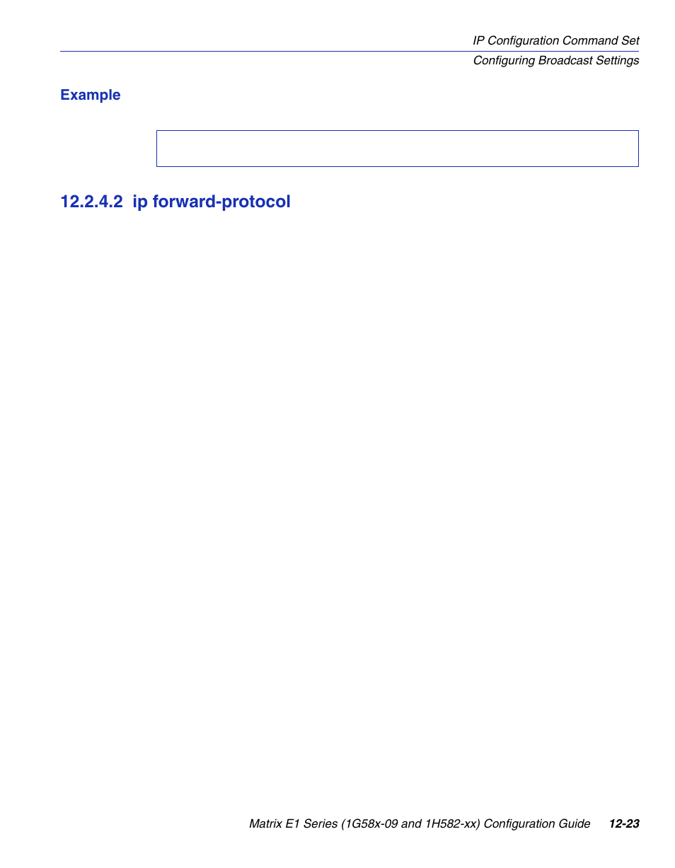 2 ip forward-protocol, Ip forward-protocol -23, Section 12.2.4.2 | Enterasys Networks 1G58x-09 User Manual | Page 579 / 808