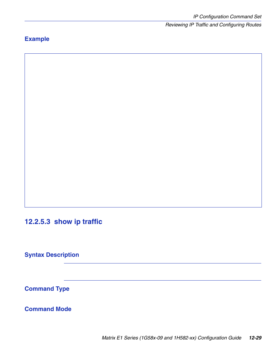 3 show ip traffic, Show ip traffic -29, Section 12.2.5.3 | Enterasys Networks 1G58x-09 User Manual | Page 585 / 808