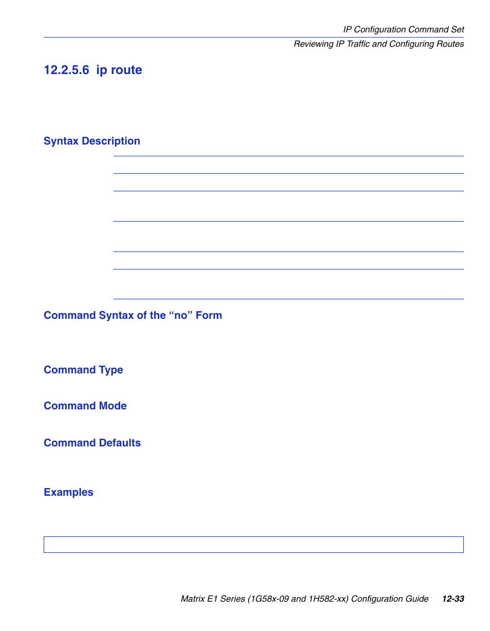 6 ip route, Ip route -33, Section 12.2.5.6 | Enterasys Networks 1G58x-09 User Manual | Page 589 / 808