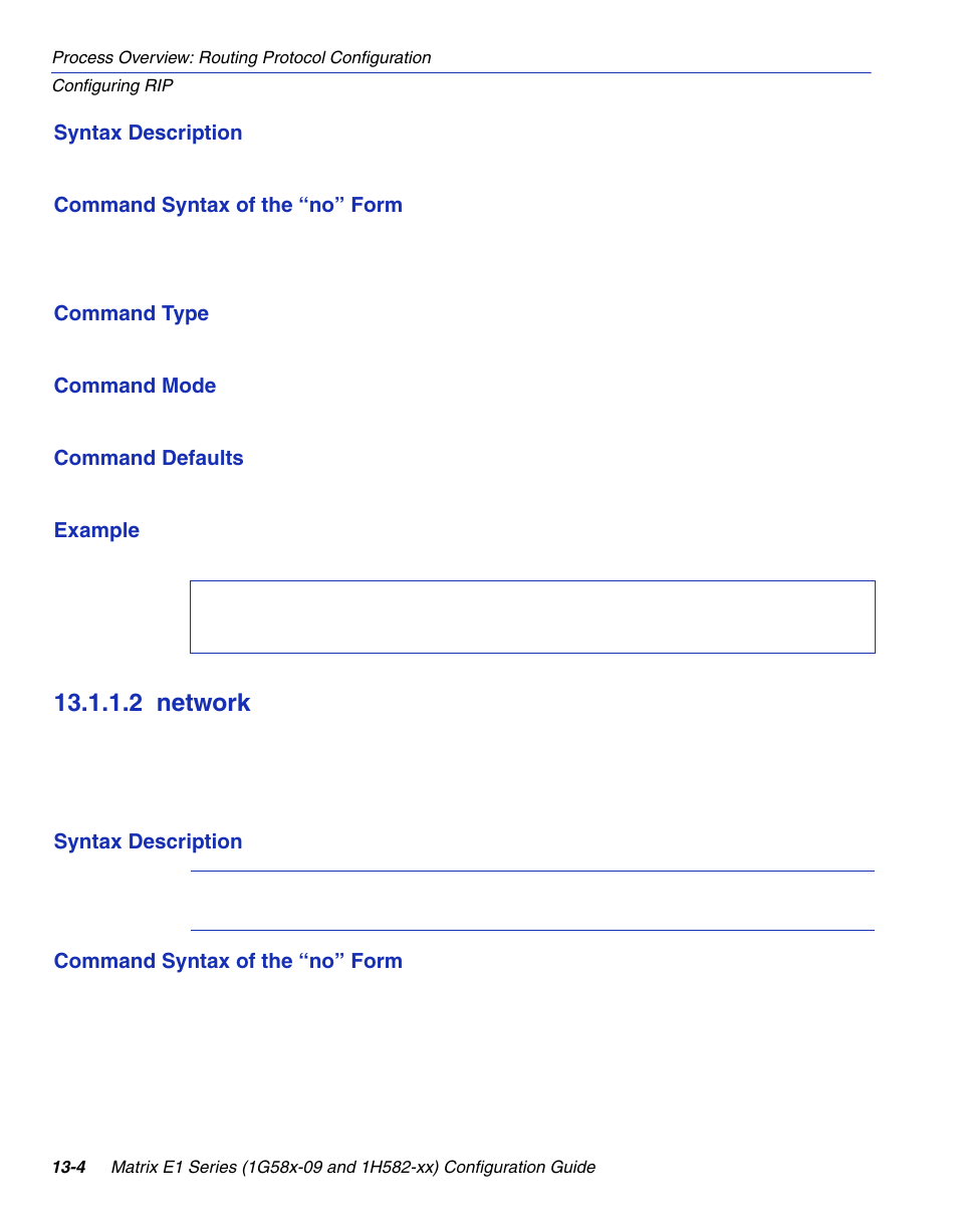 2 network, Network -4, Network, refer to | Section 13.1.1.2, Network (rip) | Enterasys Networks 1G58x-09 User Manual | Page 598 / 808