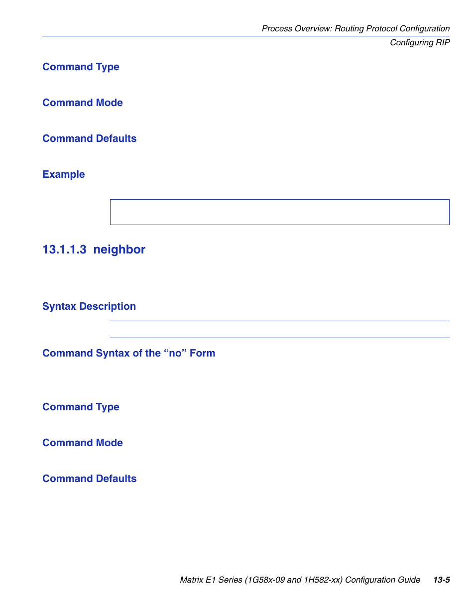 3 neighbor, Neighbor -5, Neighbor (rip) | Section 13.1.1.3 | Enterasys Networks 1G58x-09 User Manual | Page 599 / 808