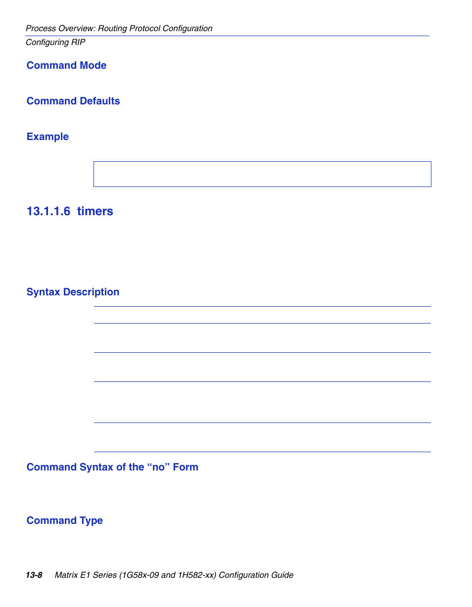 6 timers, Timers -8, Section 13.1.1.6 | Enterasys Networks 1G58x-09 User Manual | Page 602 / 808