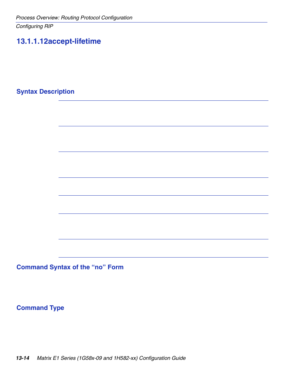 12 accept-lifetime, Accept-lifetime -14, Accept-lifetime | Section 13.1.1.12, 12accept-lifetime | Enterasys Networks 1G58x-09 User Manual | Page 608 / 808