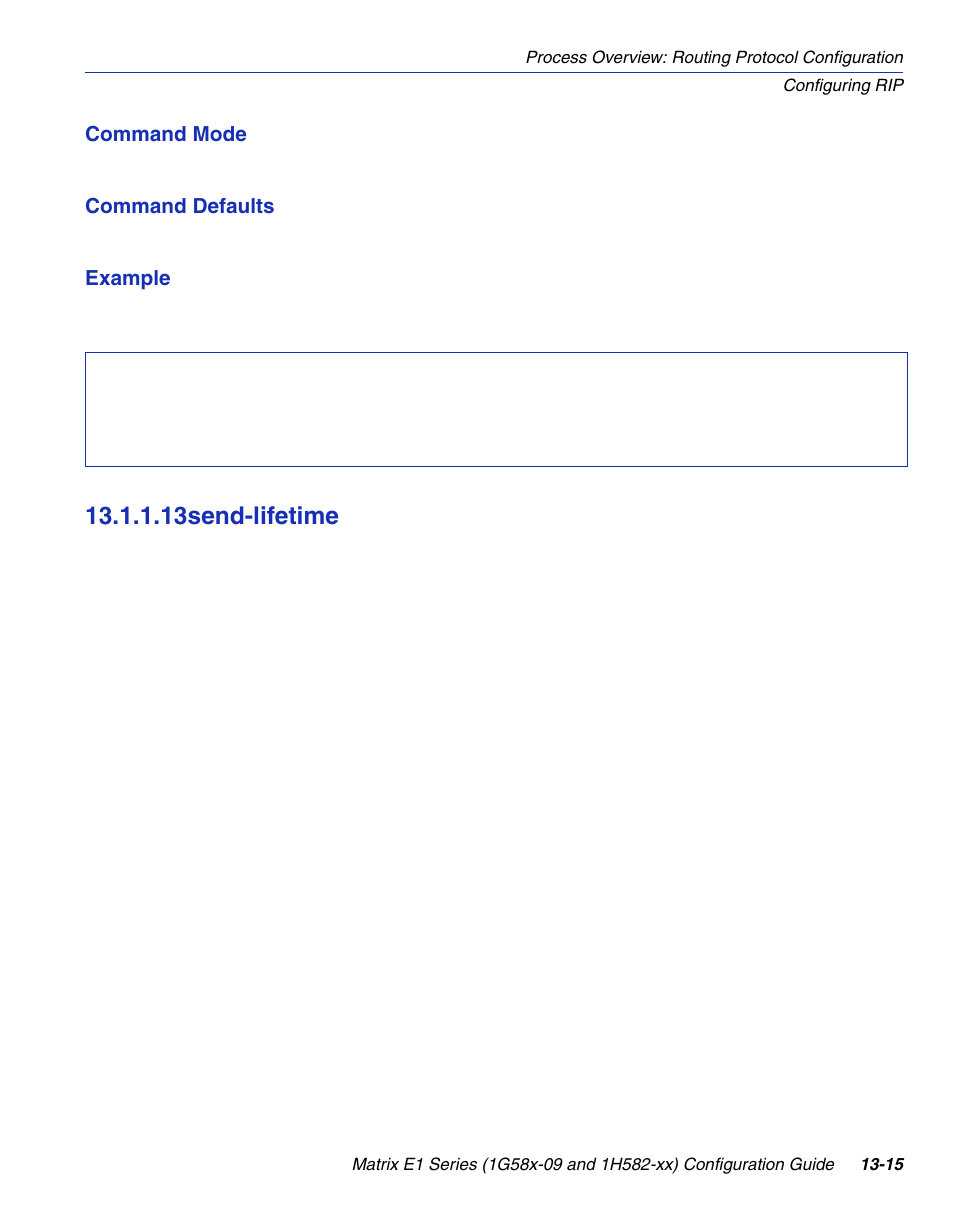 13 send-lifetime, Send-lifetime -15, Send-lifetime | Section 13.1.1.13, 13send-lifetime | Enterasys Networks 1G58x-09 User Manual | Page 609 / 808