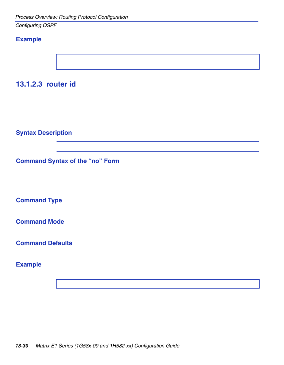 3 router id, Router id -30, Section 13.1.2.3 | Enterasys Networks 1G58x-09 User Manual | Page 624 / 808