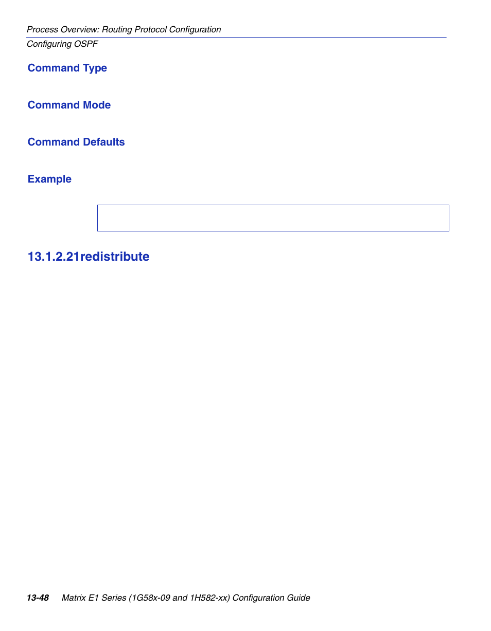 21 redistribute, Redistribute -48, Redistribute | Section 13.1.2.21, 21redistribute | Enterasys Networks 1G58x-09 User Manual | Page 642 / 808