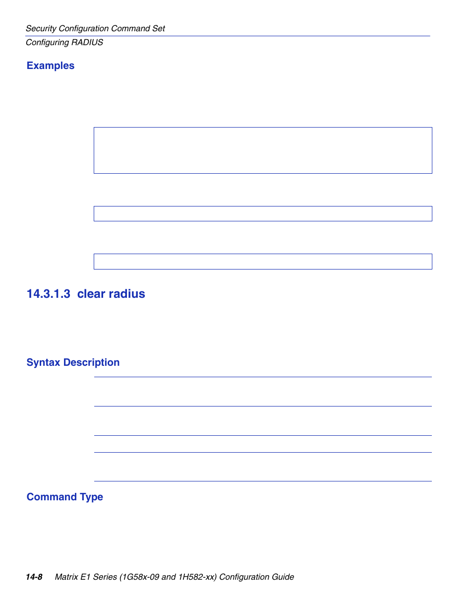 3 clear radius, Clear radius -8, Section 14.3.1.3 | Enterasys Networks 1G58x-09 User Manual | Page 690 / 808