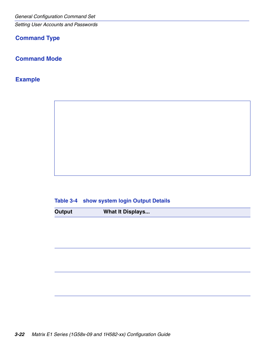 Show system login output details | Enterasys Networks 1G58x-09 User Manual | Page 70 / 808
