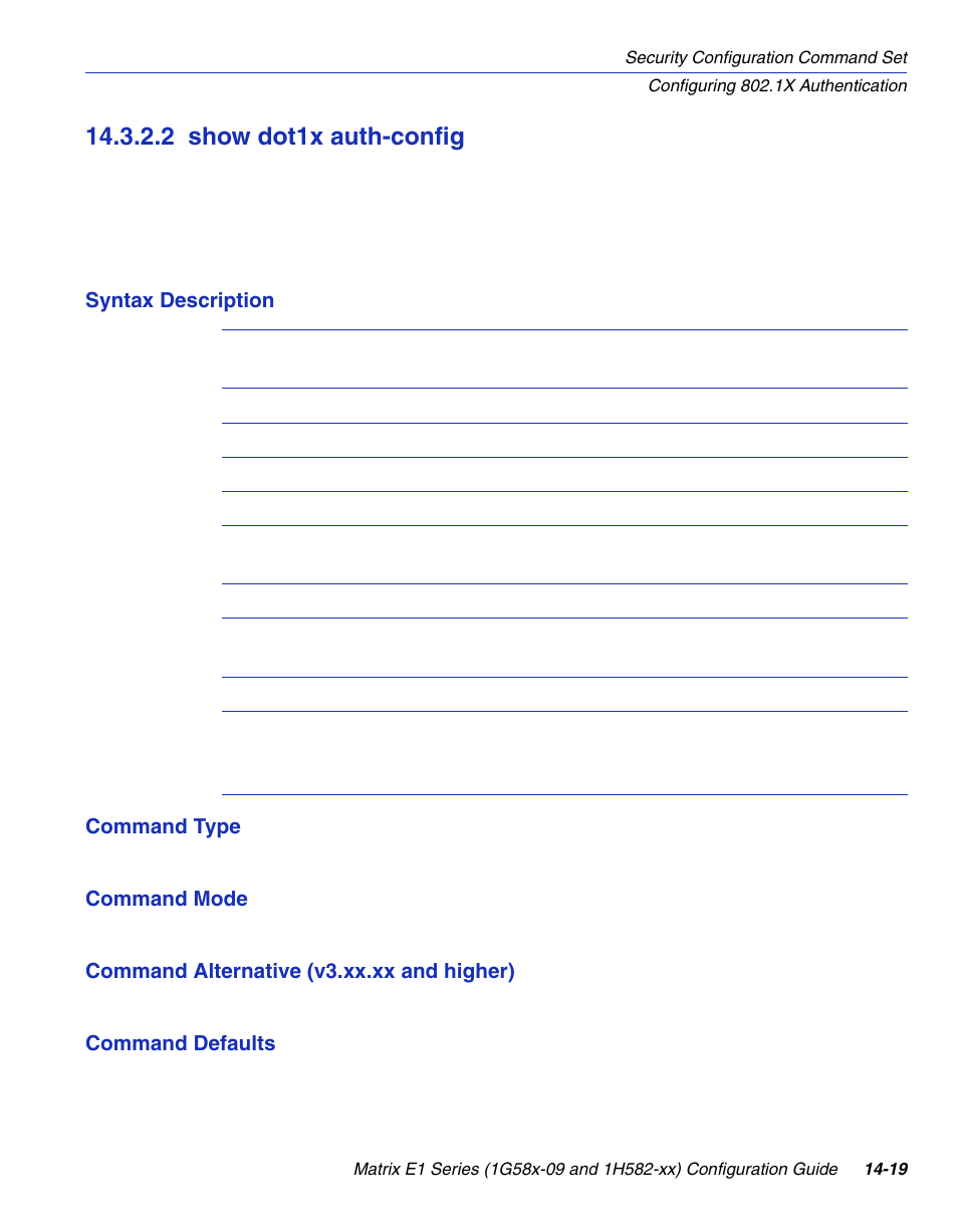 2 show dot1x auth-config, Show dot1x auth-config -19 | Enterasys Networks 1G58x-09 User Manual | Page 701 / 808