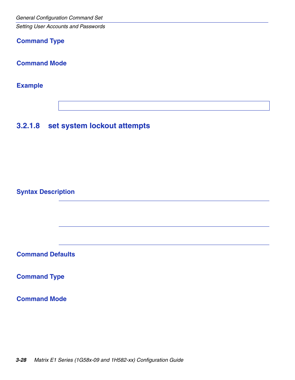 8 set system lockout attempts, Set system lockout attempts -28, Section 3.2.1.8 | Enterasys Networks 1G58x-09 User Manual | Page 76 / 808