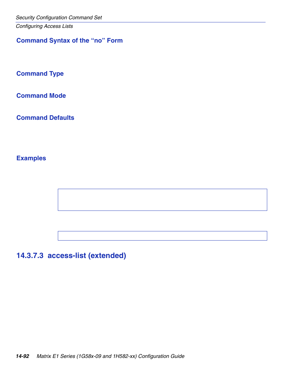 3 access-list (extended), Access-list (extended) -92, Section 14.3.7.3 | Enterasys Networks 1G58x-09 User Manual | Page 774 / 808
