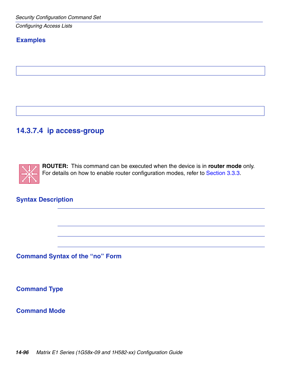 4 ip access-group, Ip access-group -96, Section 14.3.7.4 | Enterasys Networks 1G58x-09 User Manual | Page 778 / 808