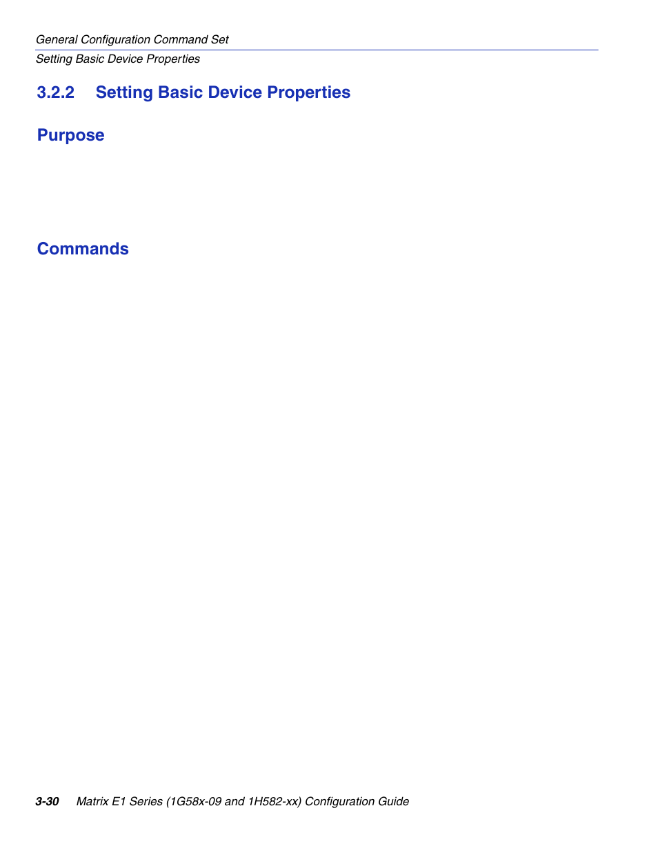 2 setting basic device properties, Setting basic device properties -30, Section 3.2.2 | 2 setting basic device properties purpose, Commands | Enterasys Networks 1G58x-09 User Manual | Page 78 / 808
