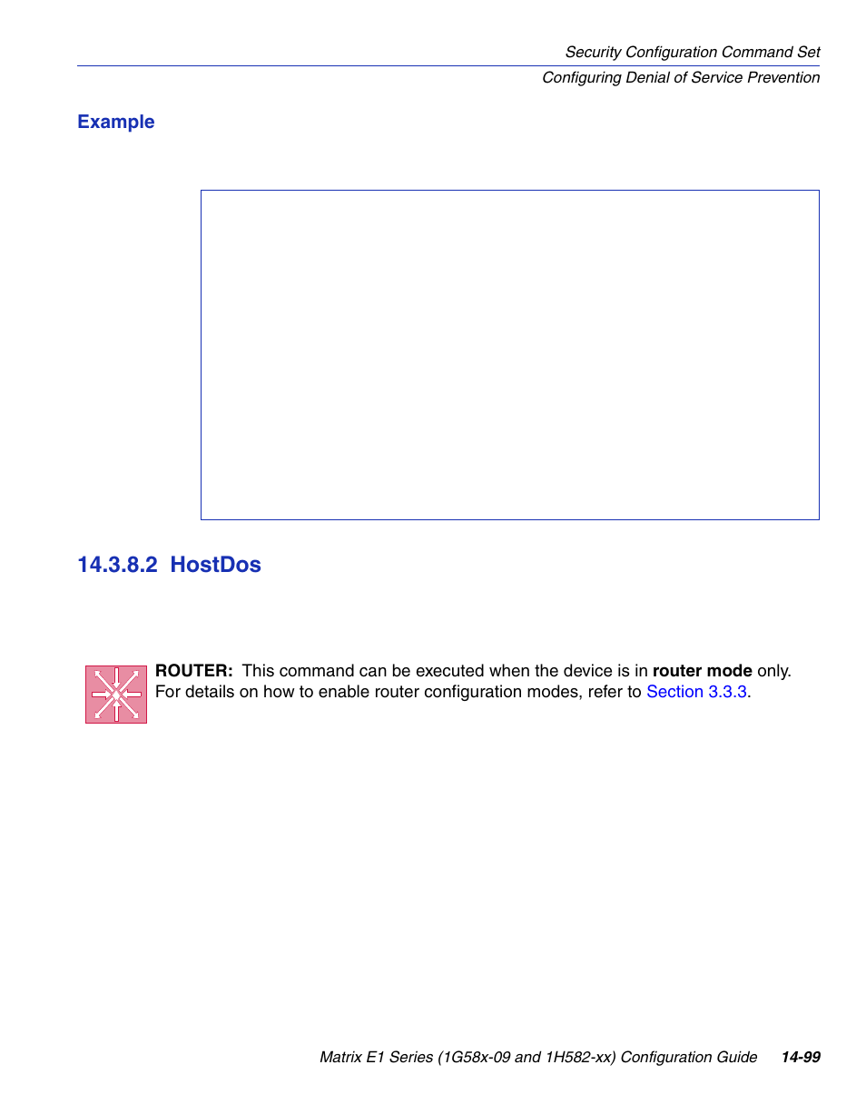 2 hostdos, Hostdos -99, Section 14.3.8.2 | Enterasys Networks 1G58x-09 User Manual | Page 781 / 808