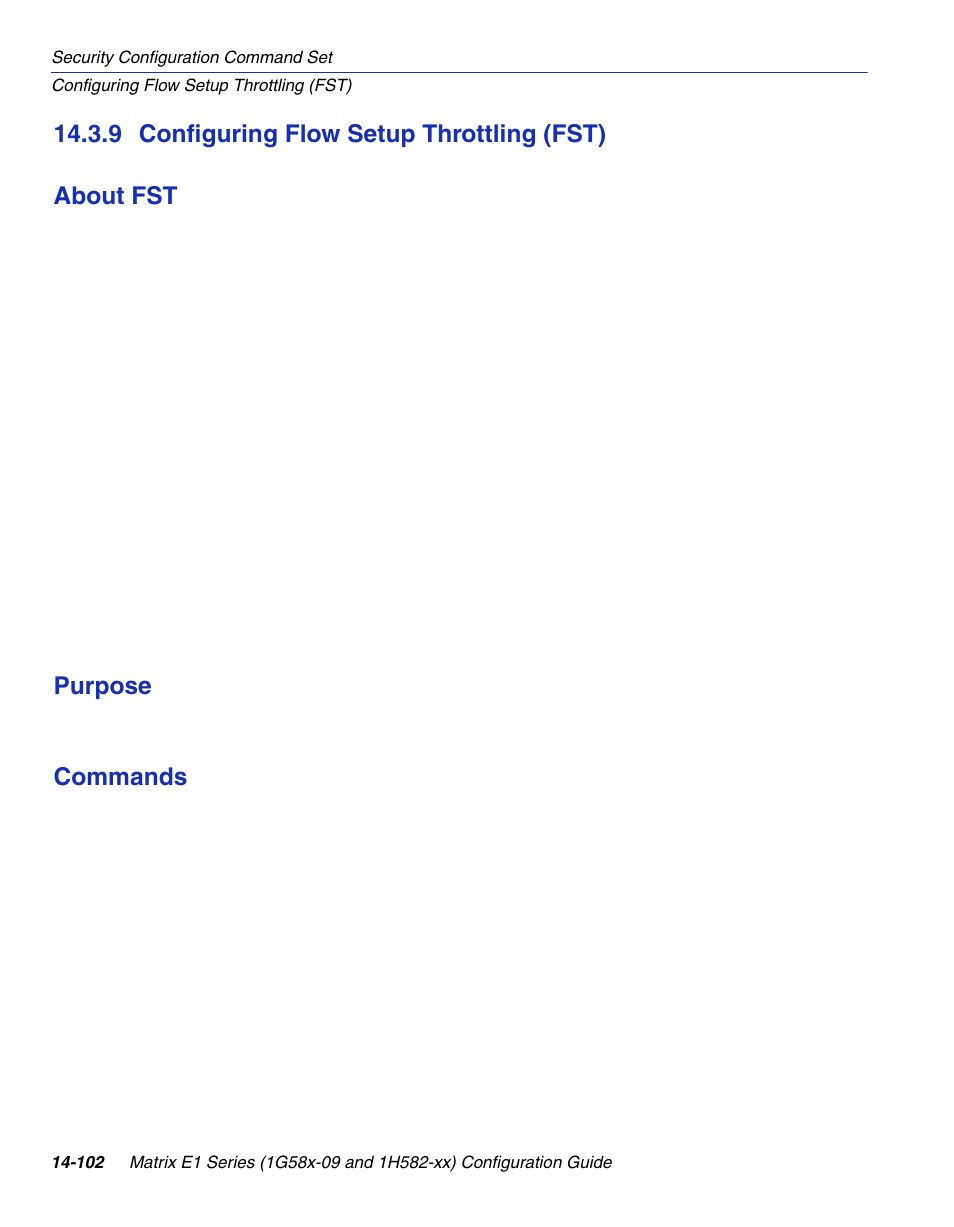 9 configuring flow setup throttling (fst), Configuring flow setup throttling (fst) -102, Section 14.3.9 | Enterasys Networks 1G58x-09 User Manual | Page 784 / 808
