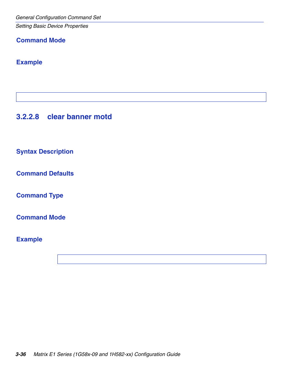 8 clear banner motd, Clear banner motd -36, Section 3.2.2.8 | Enterasys Networks 1G58x-09 User Manual | Page 84 / 808