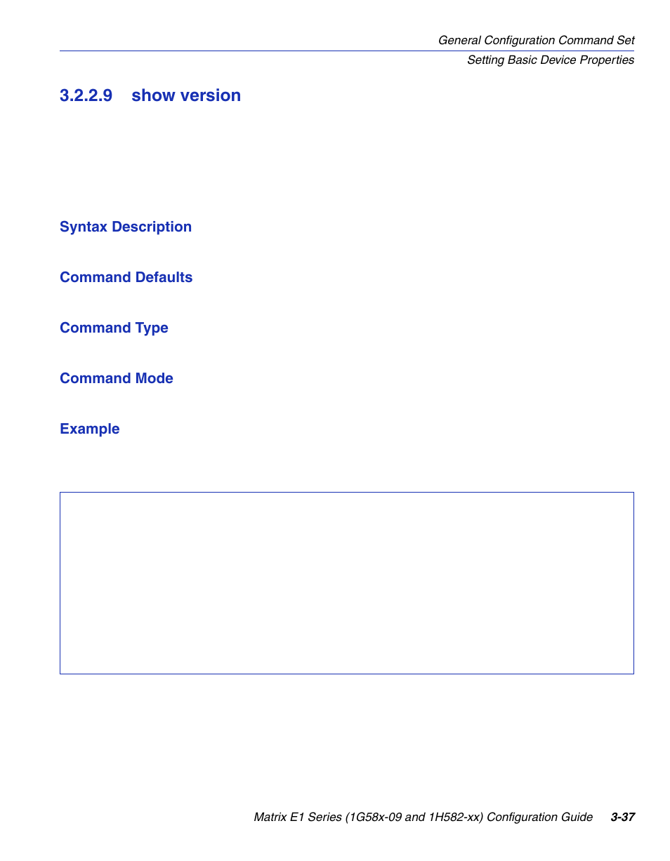 9 show version, Show version -37, Section 3.2.2.9 | Enterasys Networks 1G58x-09 User Manual | Page 85 / 808