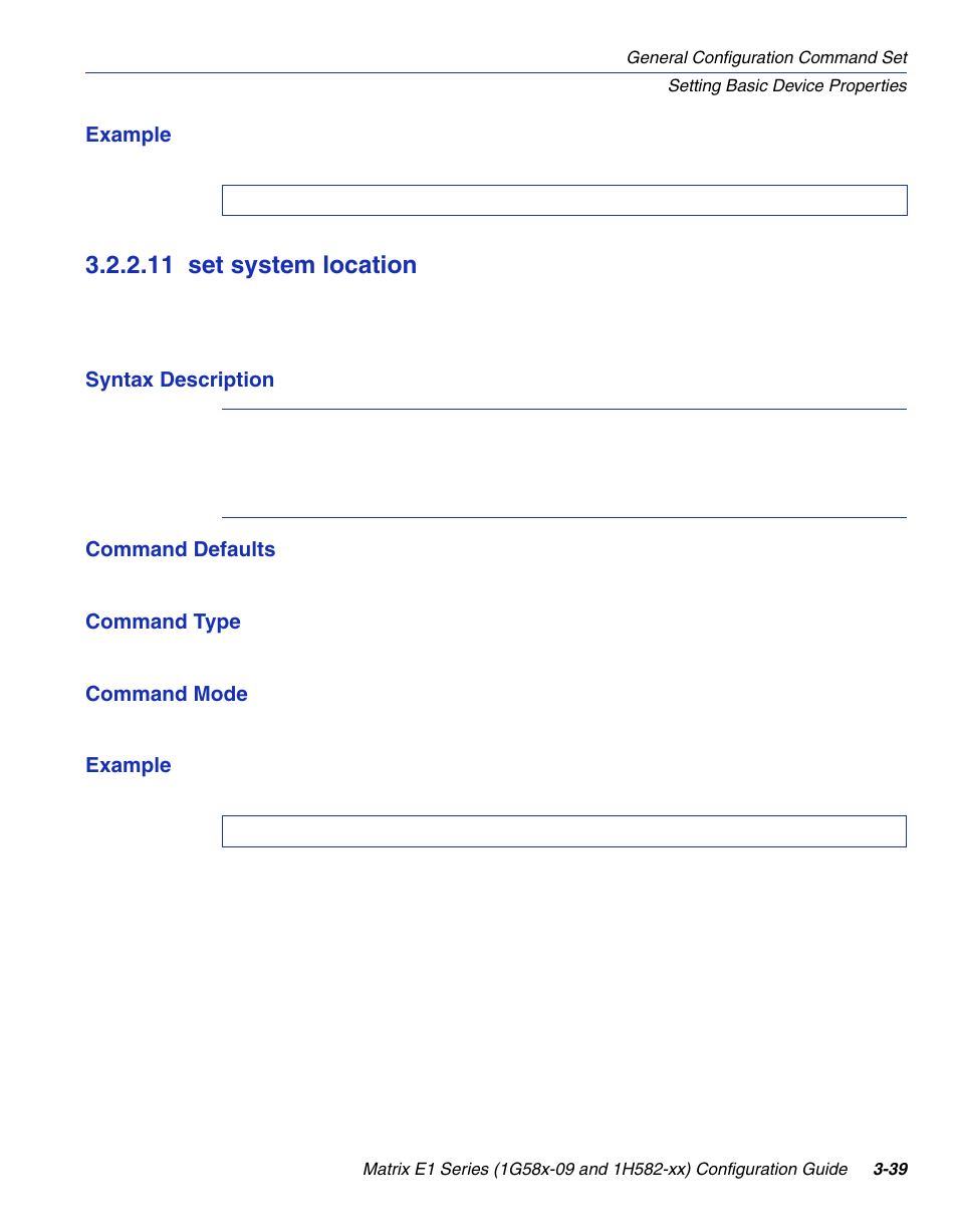 11 set system location, Set system location -39, Set system location | Section 3.2.2.11 | Enterasys Networks 1G58x-09 User Manual | Page 87 / 808