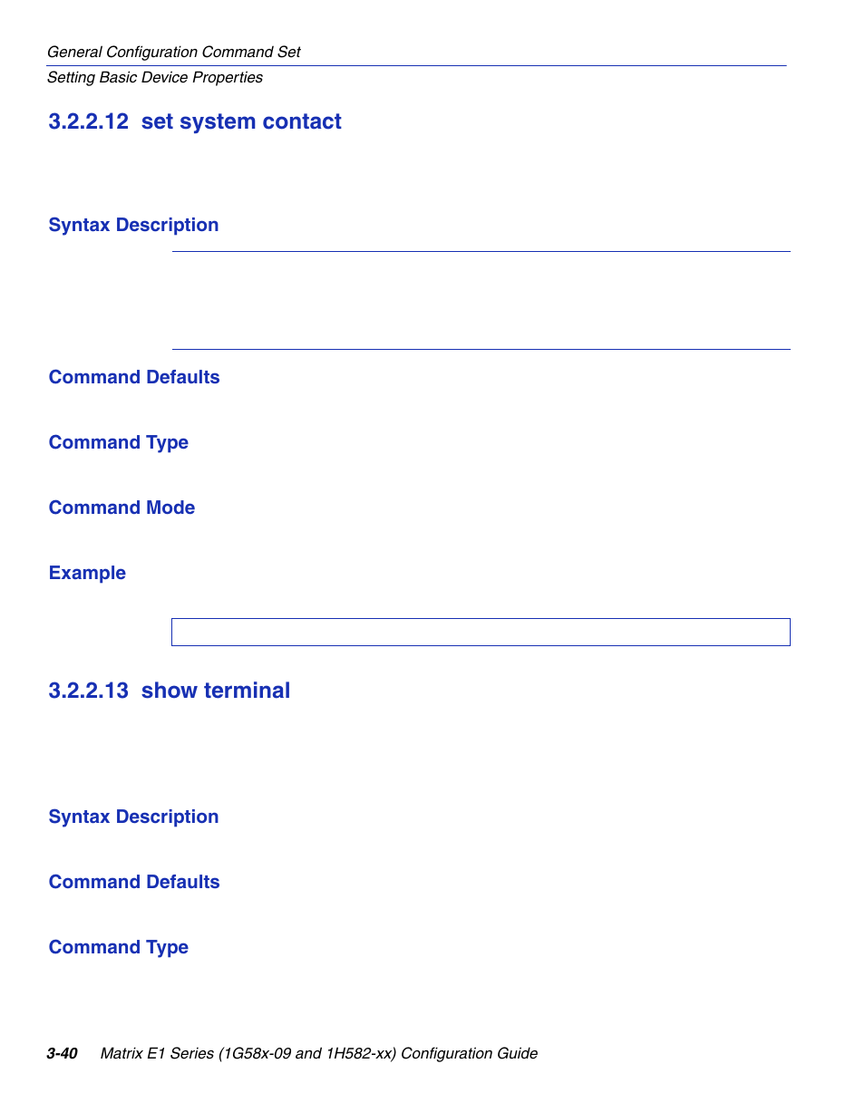 12 set system contact, 13 show terminal, Set system contact -40 | Show terminal -40, Set system contact, Section 3.2.2.12, Show terminal, Section 3.2.2.13 | Enterasys Networks 1G58x-09 User Manual | Page 88 / 808