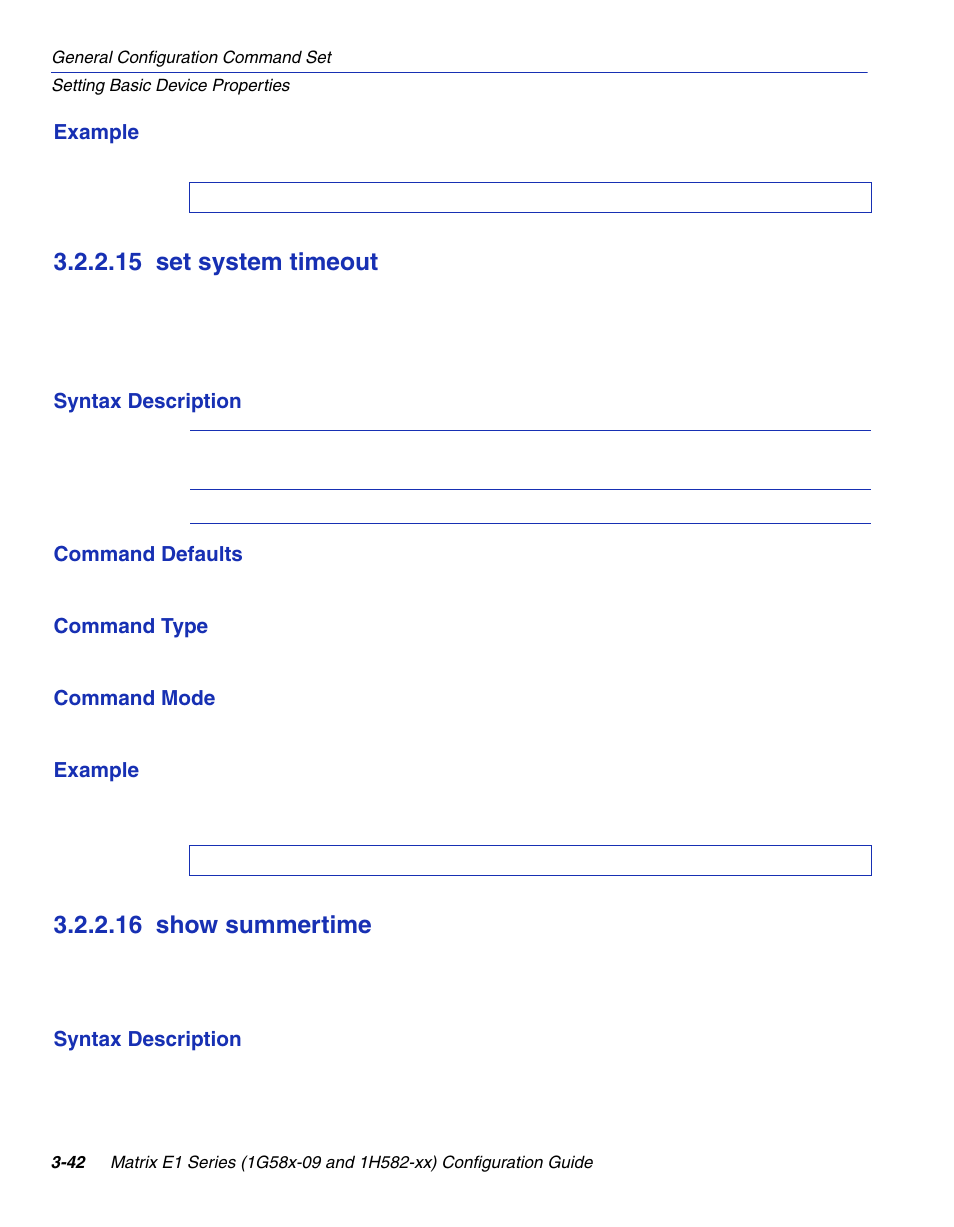 15 set system timeout, 16 show summertime, Set system timeout -42 | Show summertime -42, Section 3.2.2.15 | Enterasys Networks 1G58x-09 User Manual | Page 90 / 808