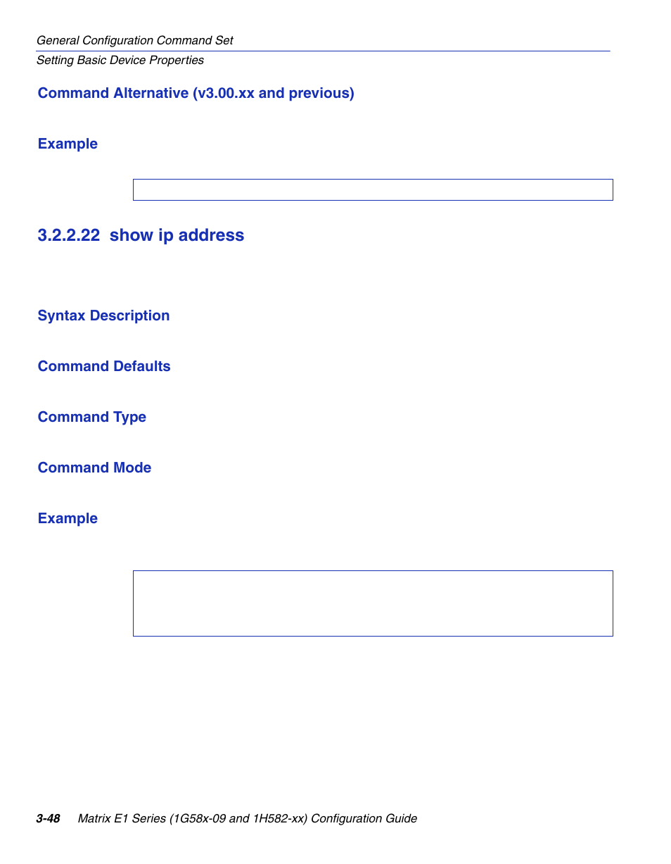 22 show ip address, Show ip address -48, Section 3.2.2.22 | Enterasys Networks 1G58x-09 User Manual | Page 96 / 808