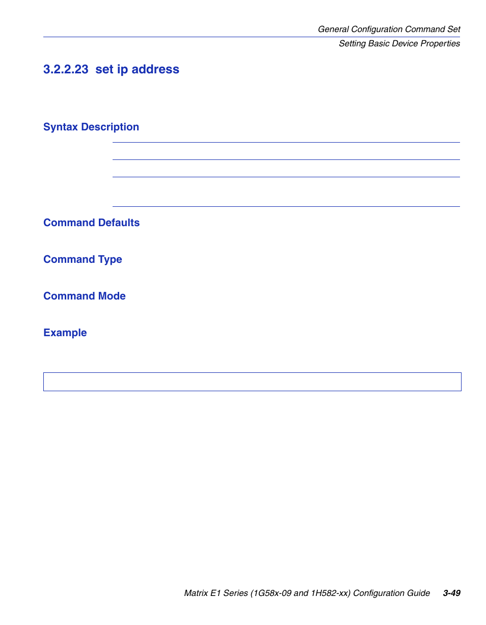 23 set ip address, Set ip address -49, Section 3.2.2.23 | Enterasys Networks 1G58x-09 User Manual | Page 97 / 808
