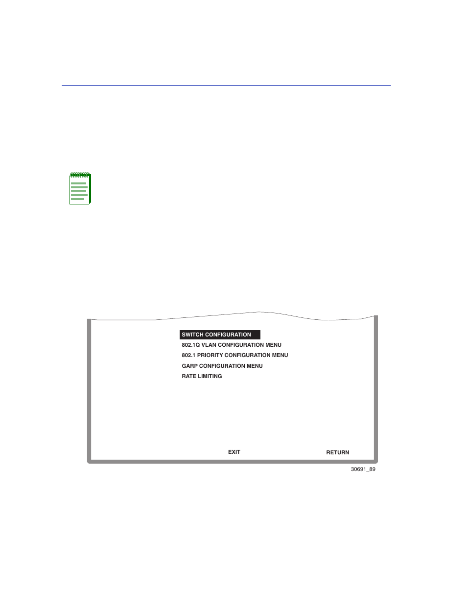 1 802.1 configuration menu screen, 1 configuration menu screen -2, 1 configuration menu screen | 1 configuration menu, Section 6.1, How to access, Screen example | Enterasys Networks 2200 User Manual | Page 120 / 330
