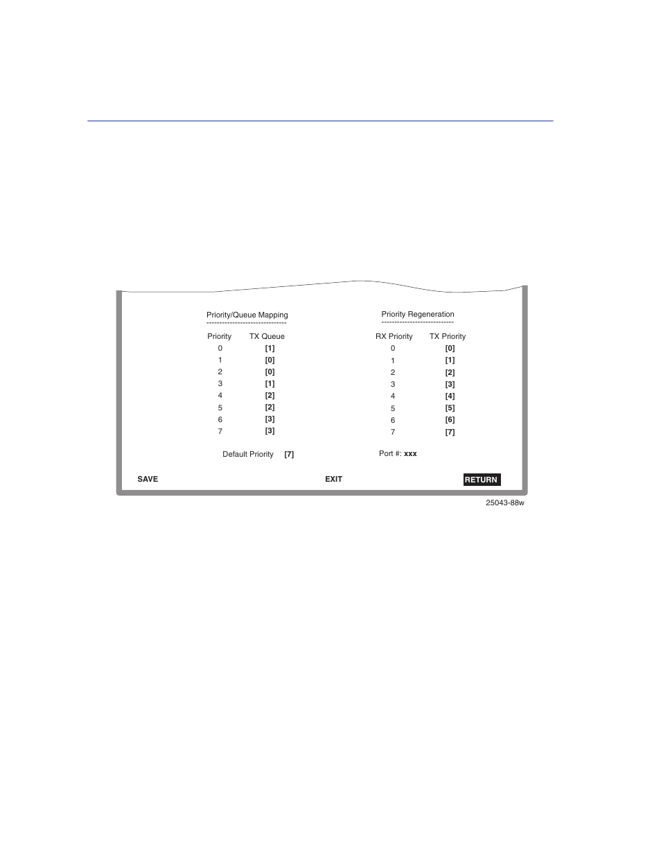 Advanced port priority configuration screen, How to access, Screen example | Enterasys Networks 2200 User Manual | Page 132 / 330