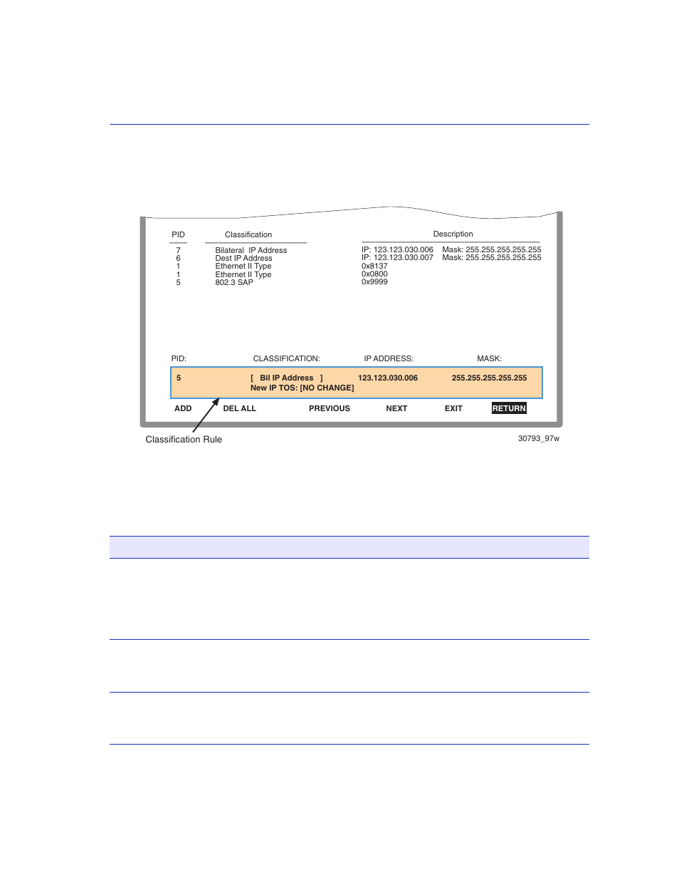 Priority classification configuration screen, Screen example, Field descriptions | Enterasys Networks 2200 User Manual | Page 141 / 330