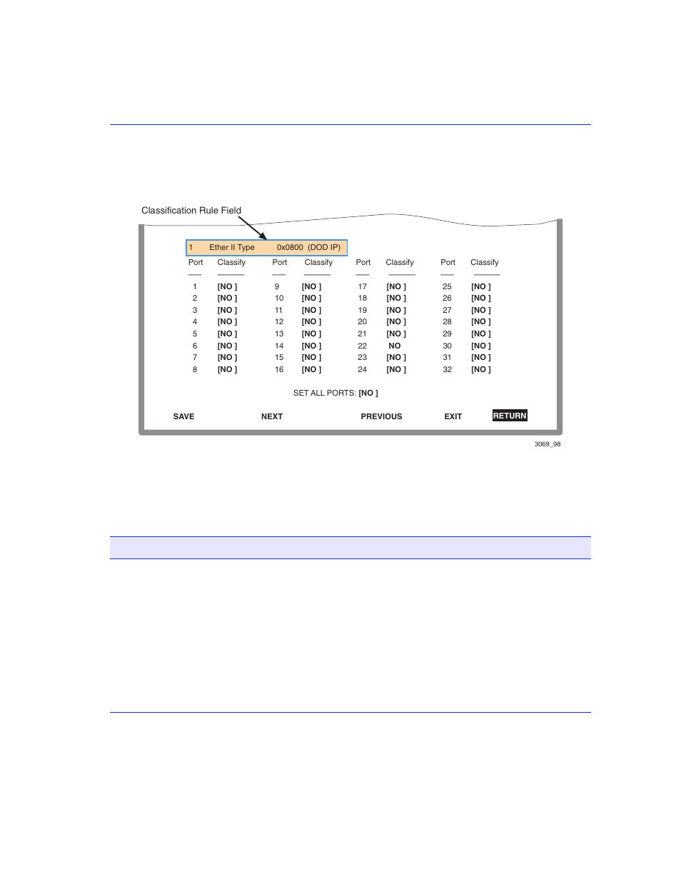Protocol port configuration screen, Figure 6-9, Screen example | Field descriptions | Enterasys Networks 2200 User Manual | Page 157 / 330